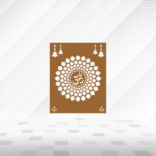 Om Lotus Bells & Diya CNC Jaali Panel