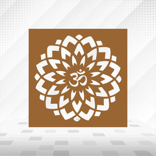 Om Bold Blossom Mandala CNC Jaali Panel