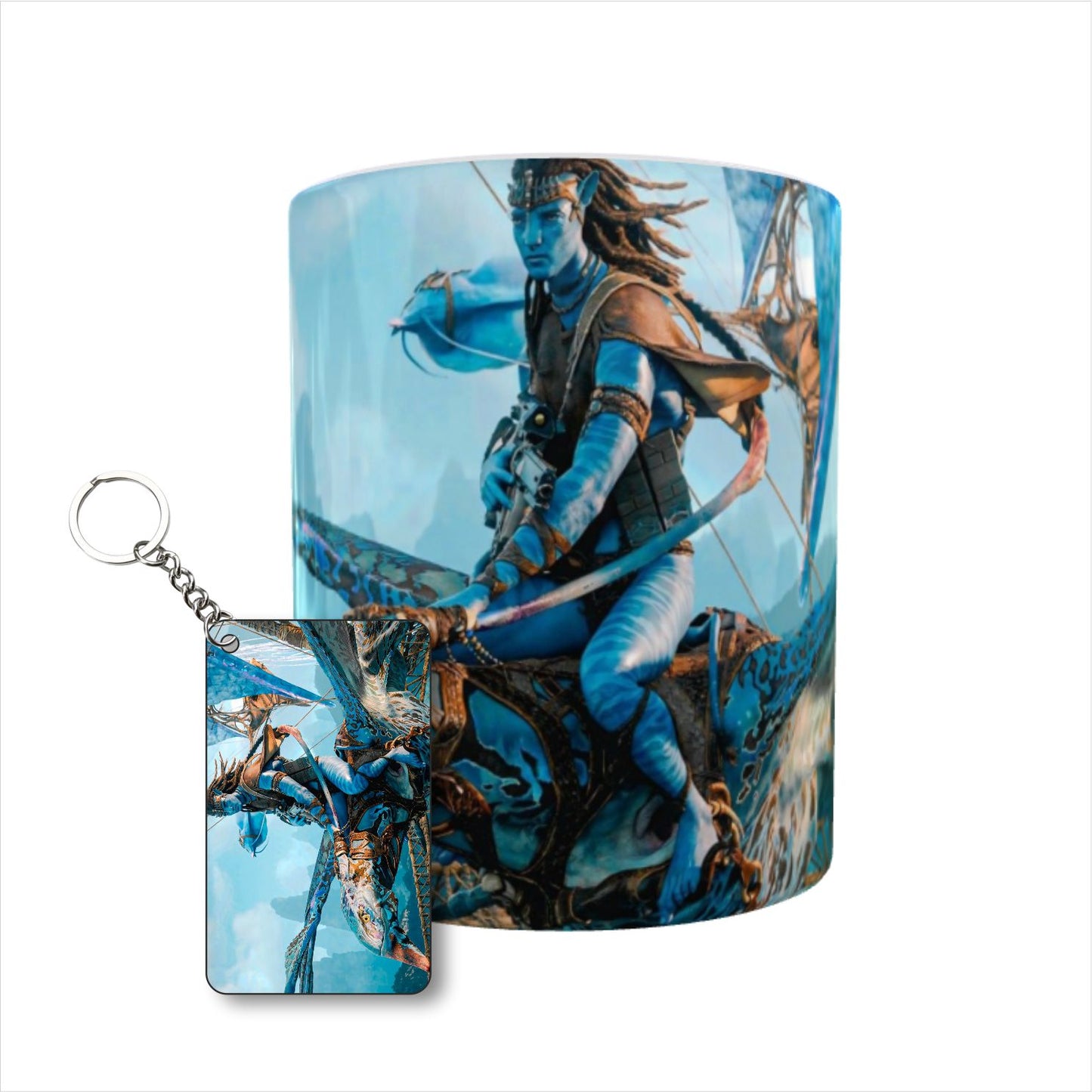 Avatar Rise of Pandora Warrior Printed Ceramic Mug + Keychain Combo