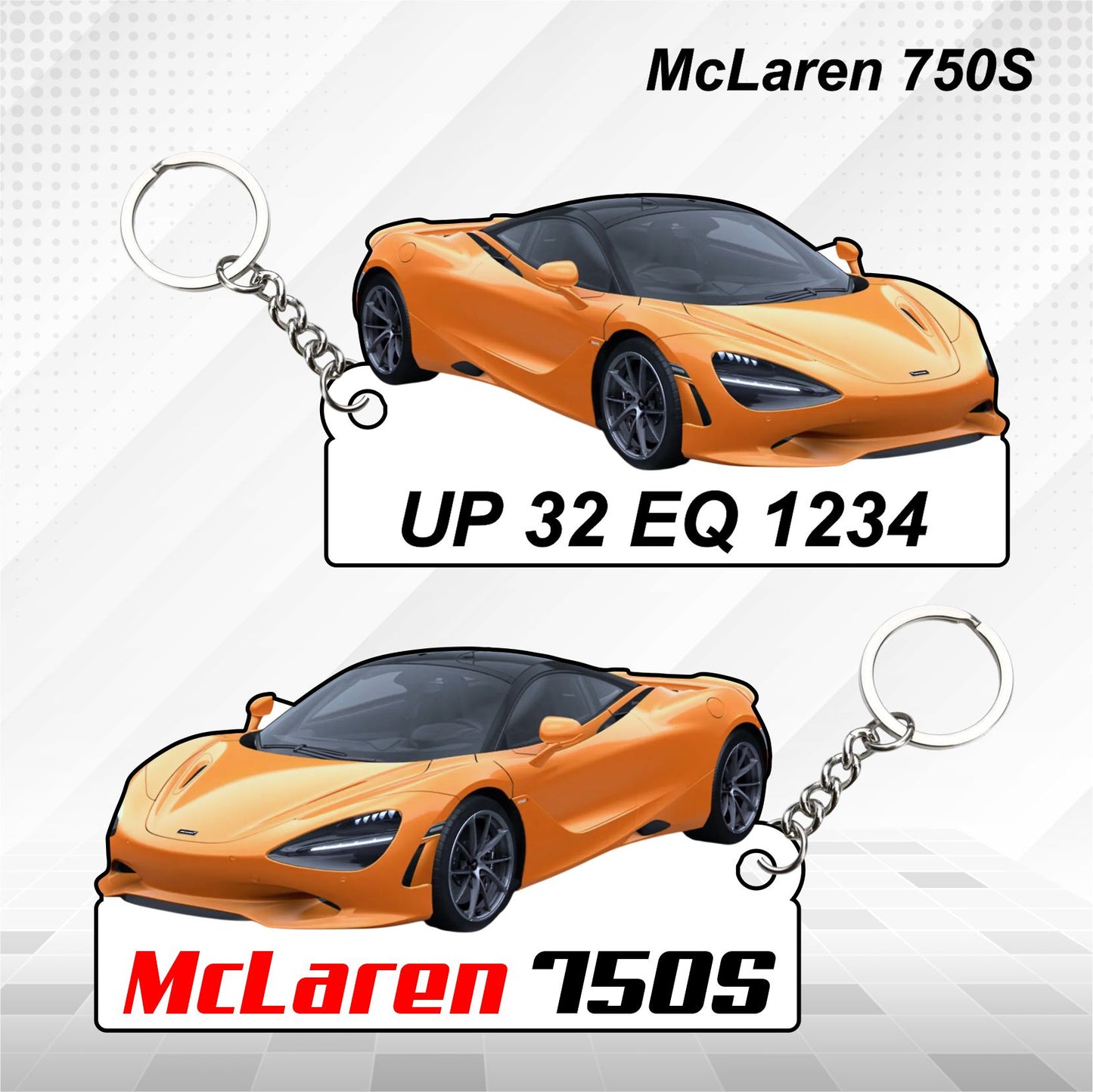 McLaren Car - All Models - Personalized McLaren Printed Keychain