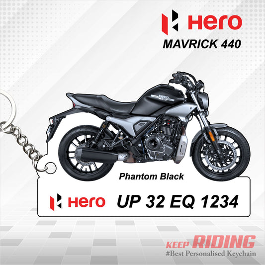 Hero Mavrick 440cc - Personalized Hero Keychain - Wood, Acrylic, Metal Printed