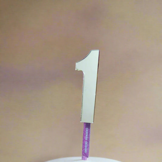 1 Number Acrylic Cake Topper - Birthday Cake Topper