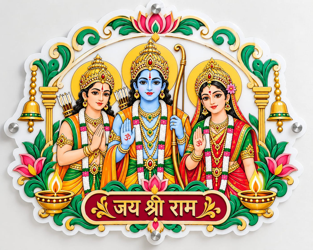 Jai Shri Ram Ram Darbar UV Printed Shaped Acrylic Wall Art