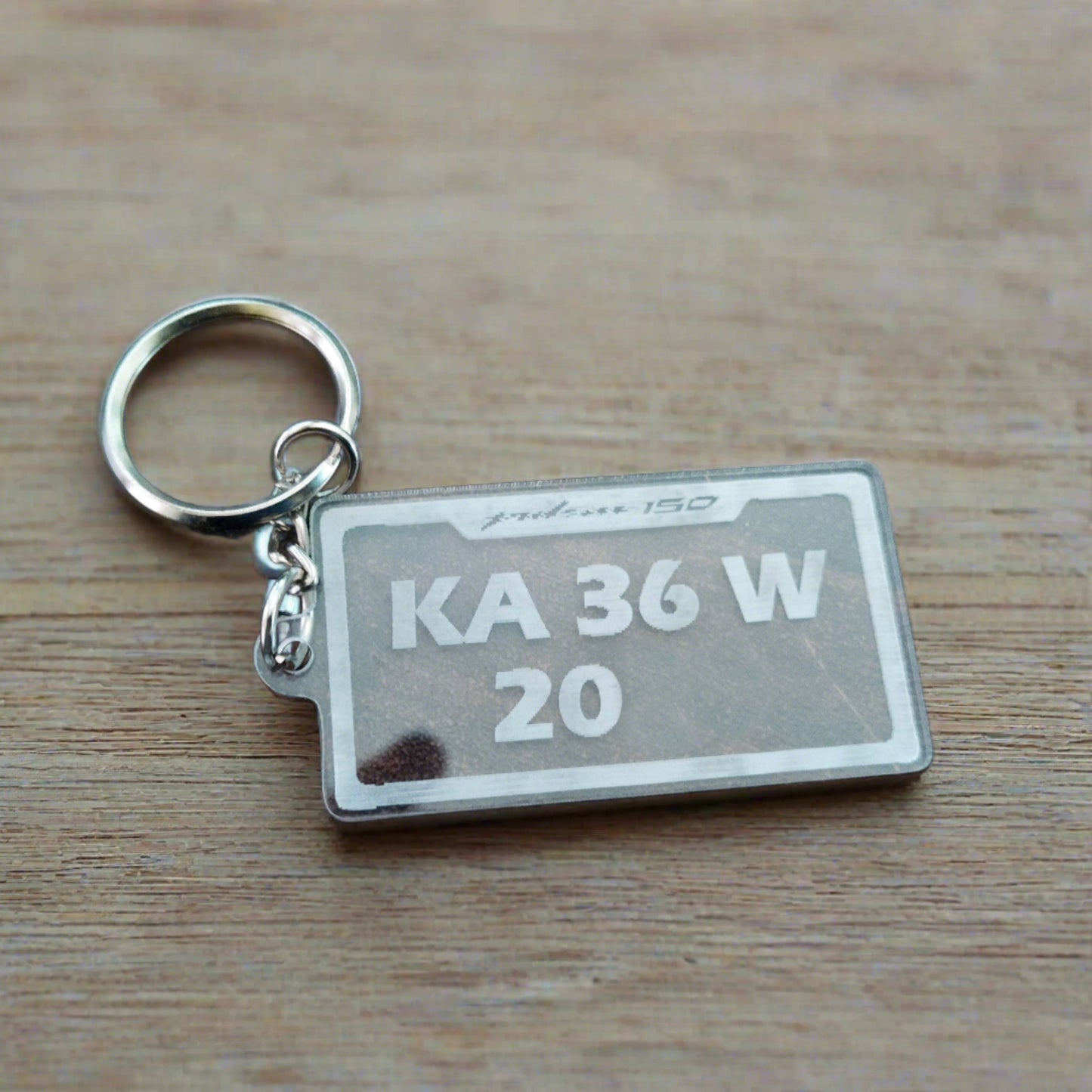 Customized Engraved Transparent Acrylic Car or Bike Keychain