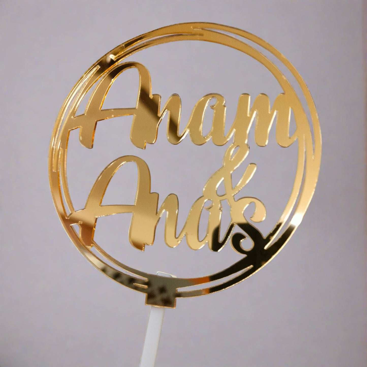 Customized Couple Name Acrylic Cake Topper - Wedding Cake Topper