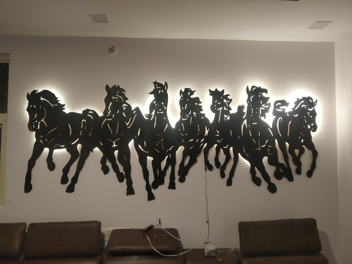 Running Horse Wall Art with Back LED - MDF LED Wall Art