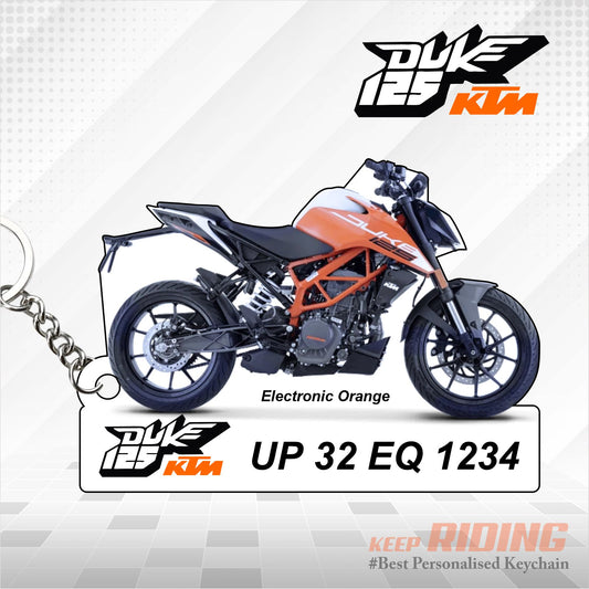 KTM 125 DUKE - Personalized KTM Keychain - Wood, Acrylic, Metal Printed