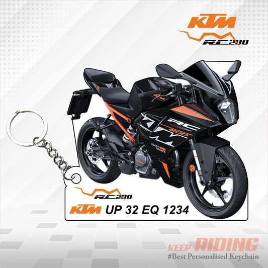 KTM RC 200 - Personalized KTM Keychain - Wood, Acrylic, Metal Printed