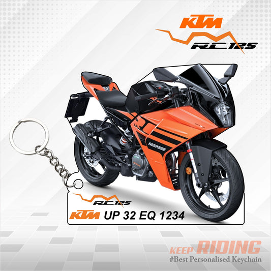 KTM RC 125 - Personalized KTM Keychain - Wood, Acrylic, Metal Printed