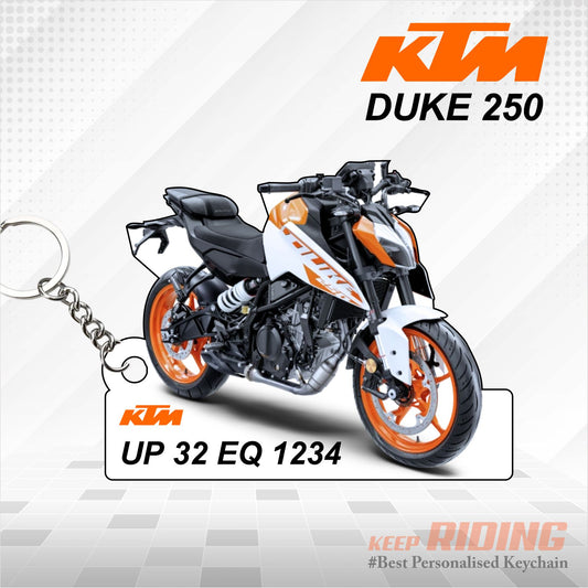 KTM 250 DUKE - Personalized KTM Keychain - Wood, Acrylic, Metal Printed