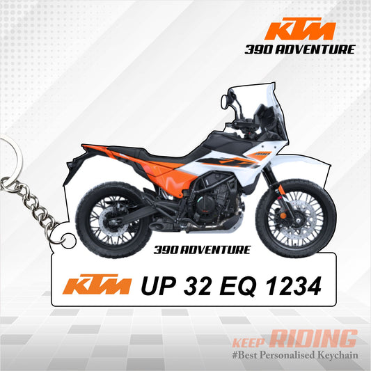 KTM 390 ADVENTURE - Personalized KTM Keychain - Wood, Acrylic, Metal Printed