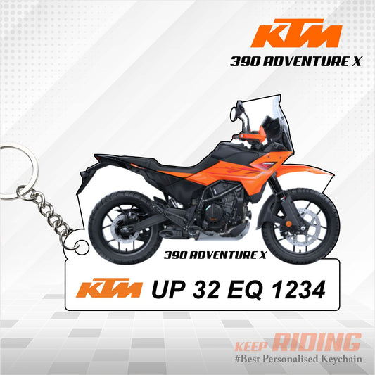 KTM 390 Adventure X - Personalized KTM Keychain - Wood, Acrylic, Metal Printed