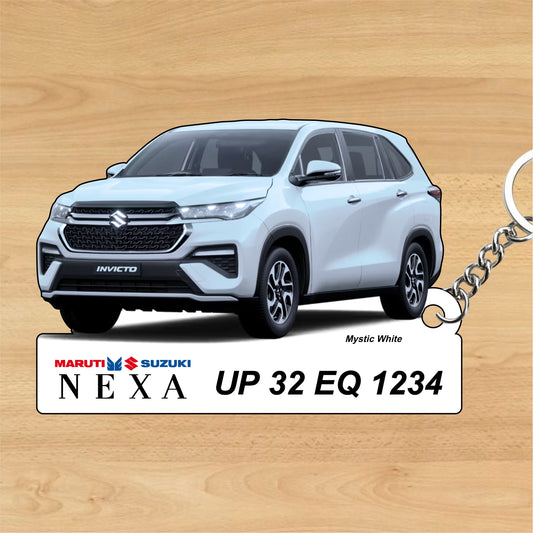 Invicto - Personalized  Maruti Suzuki Nexa Keychain - Wood, Acrylic, Metal Printed