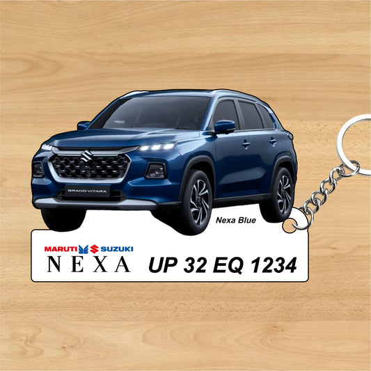 Grand Vitara - Personalized  Maruti Suzuki Nexa Keychain - Wood, Acrylic, Metal Printed