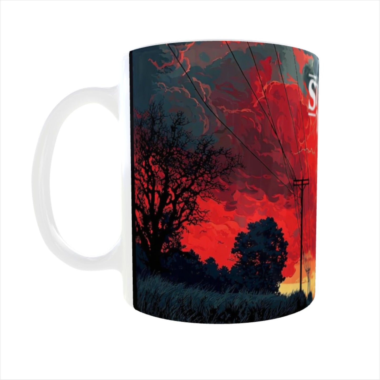 Stranger Things Upside Down Lightning Printed Mug & Keychain Combo