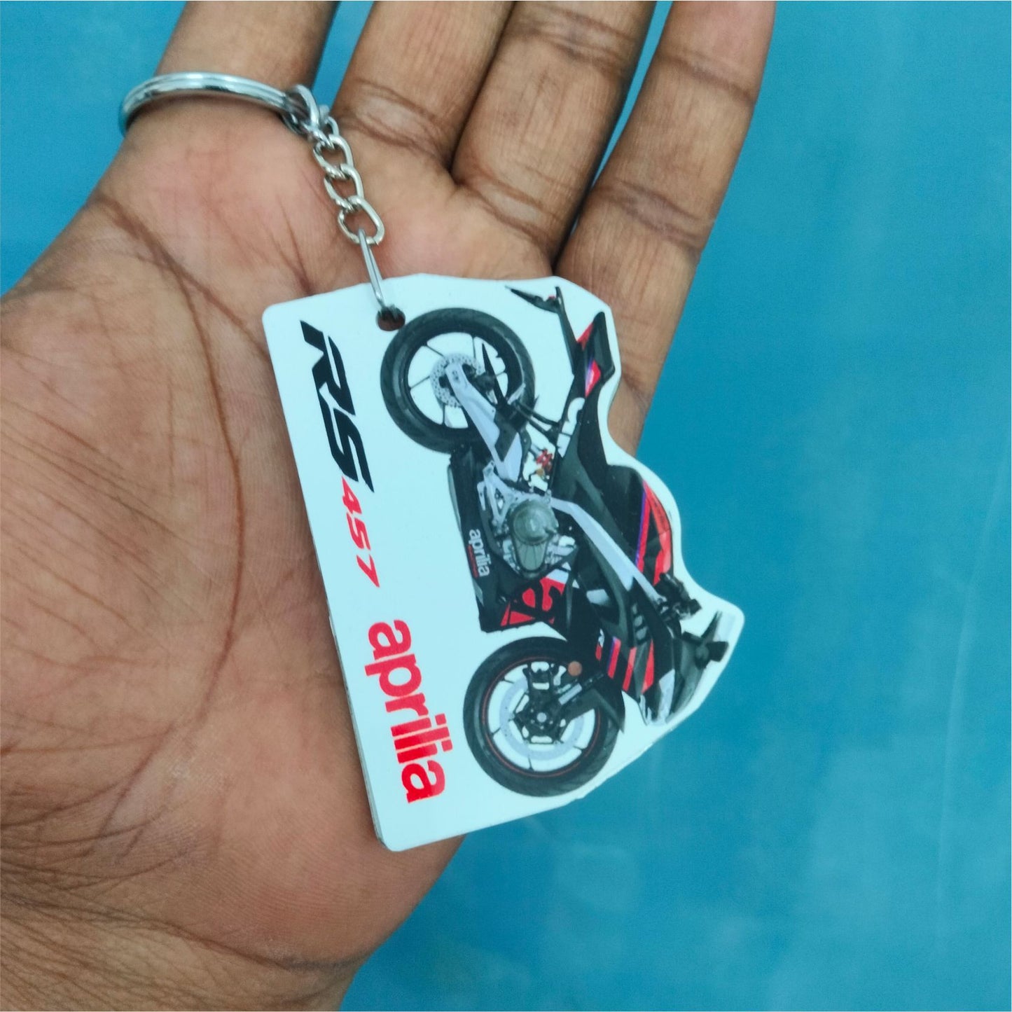 RS 457 - Personalized Aprilia Keychain - Wood, Acrylic, Metal Printed, Lanyard