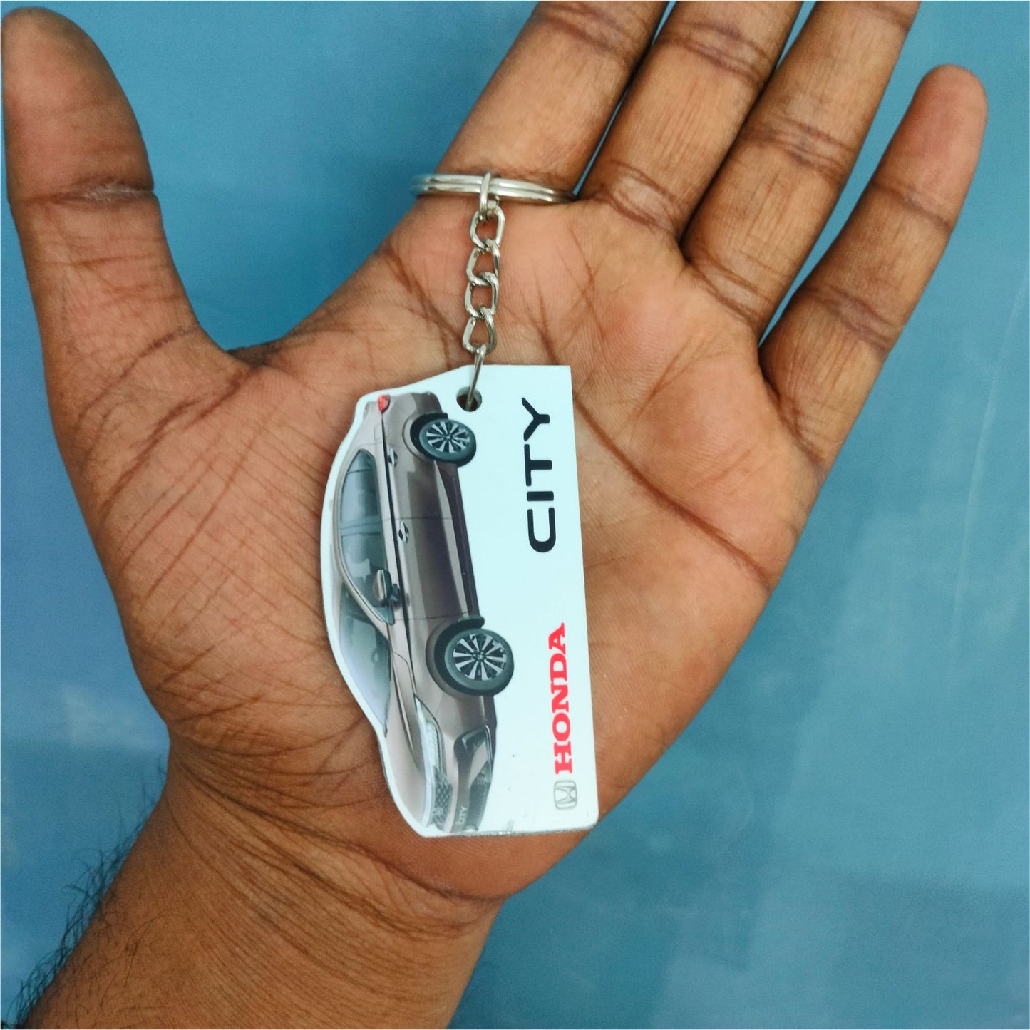 City Hybrid eHEV - Personalized Honda Car Keychain - Wood, Acrylic, Metal Printed
