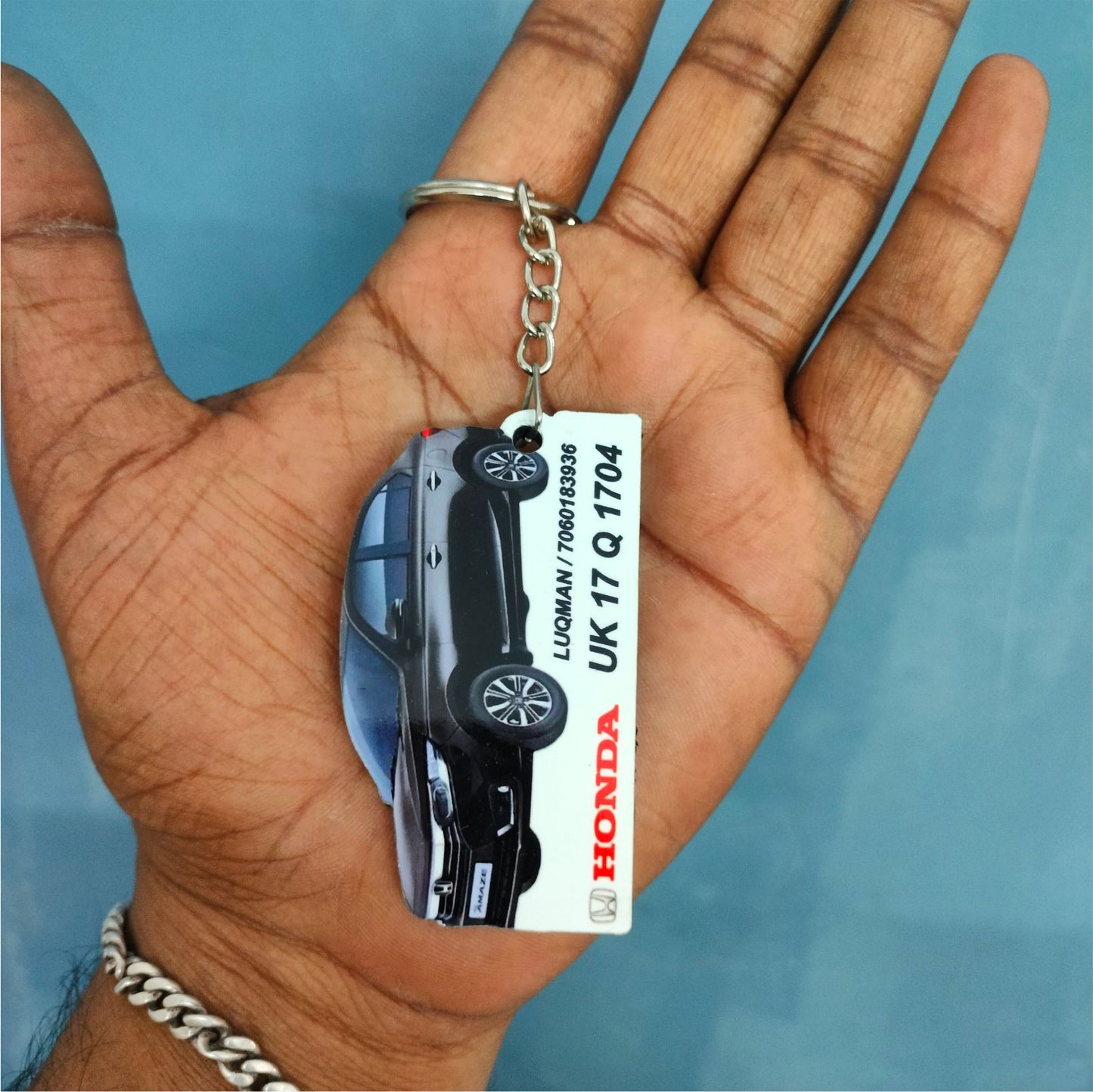 Amaze 2nd Gen - Personalized Honda Car Keychain - Wood, Acrylic, Metal Printed