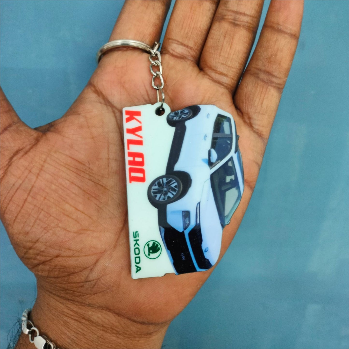 Kylaq - Personalized Skoda Car Keychain - Wood, Acrylic, Metal Printed