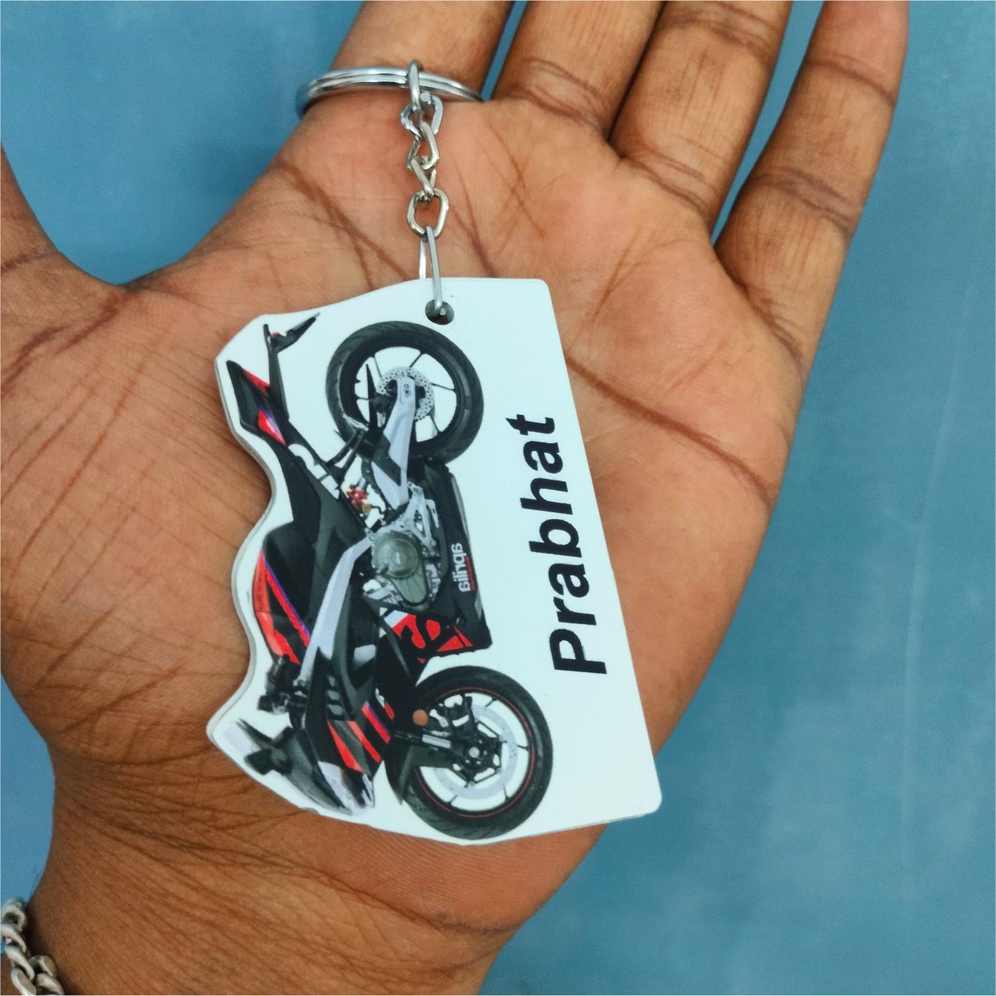 RS 457 - Personalized Aprilia Keychain - Wood, Acrylic, Metal Printed, Lanyard