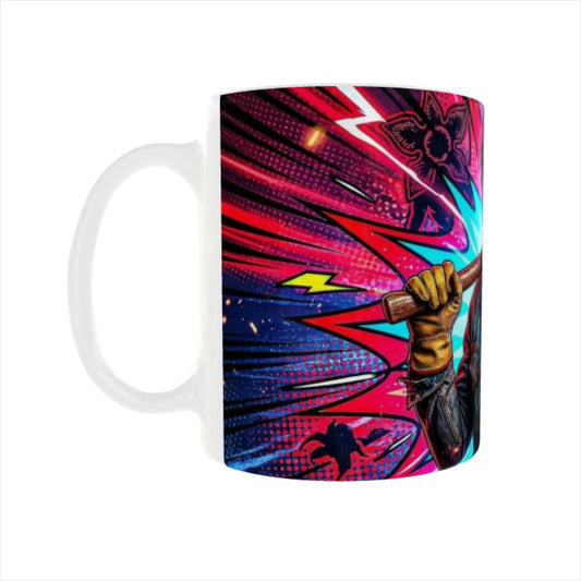 Stranger Things Fearless Bat Hero Printed Ceramic Mug + Keychain Combo