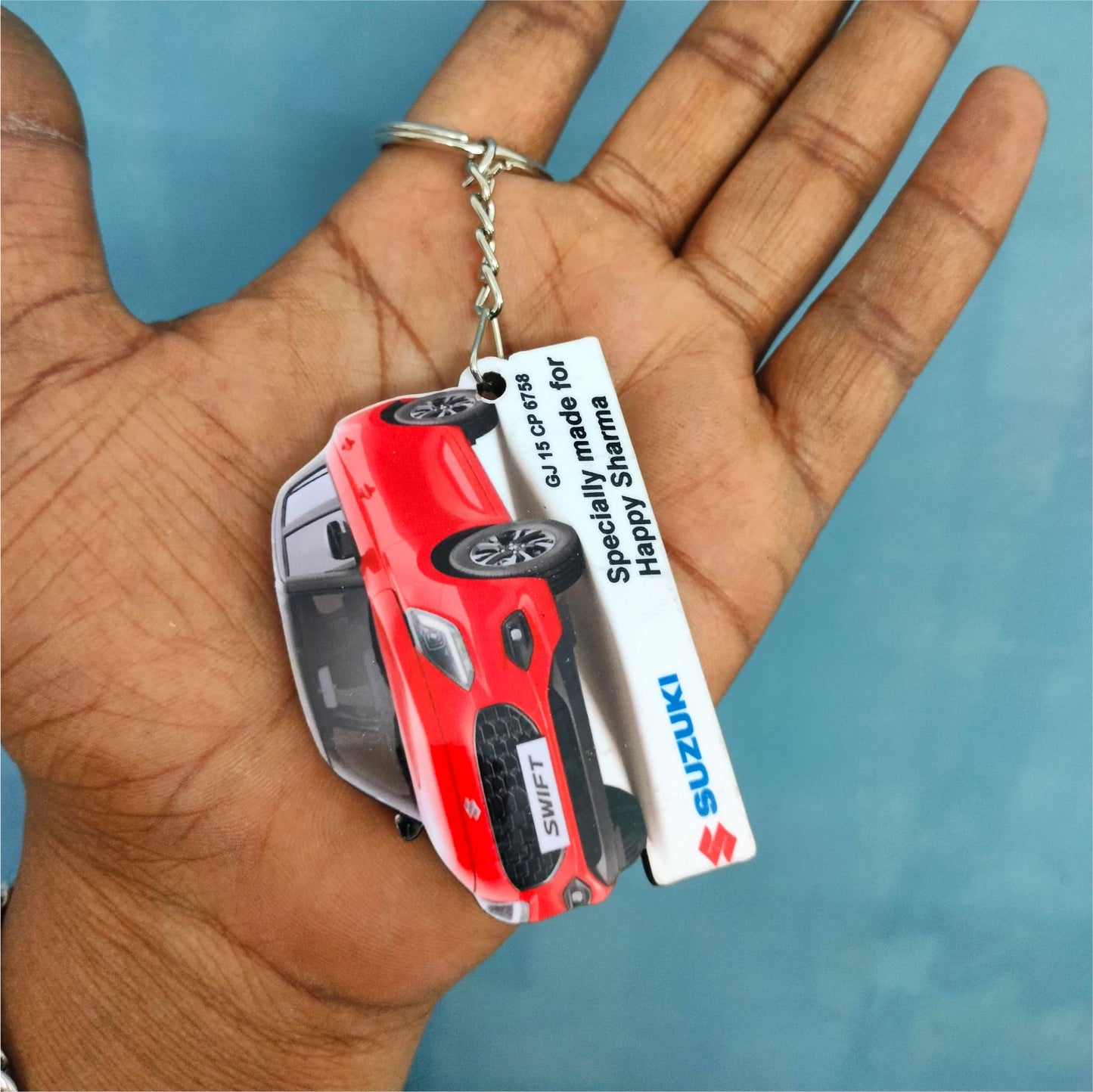 Swift - Personalized  Maruti Suzuki Keychain - Wood, Acrylic, Metal Printed