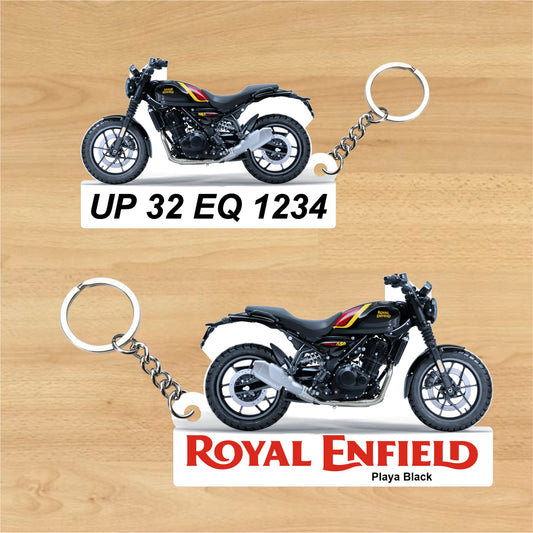 Guerrilla 450 - Personalized Royal Enfield Keychain - Wood, Acrylic, Metal Printed