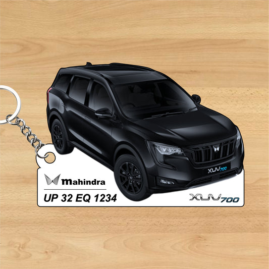 XUV700 - Personalized Mahindra Car Keychain - Wood, Acrylic, Metal Printed