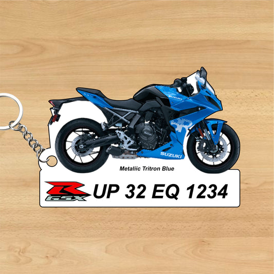 GSX 8R - Personalized Suzuki Keychain - Wood, Acrylic, Metal Printed