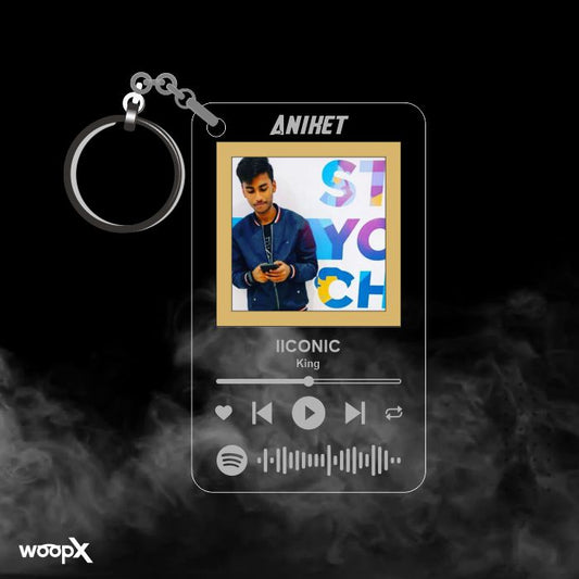 Customized Engraved Transparent Acrylic Scannable Spotify Keychain