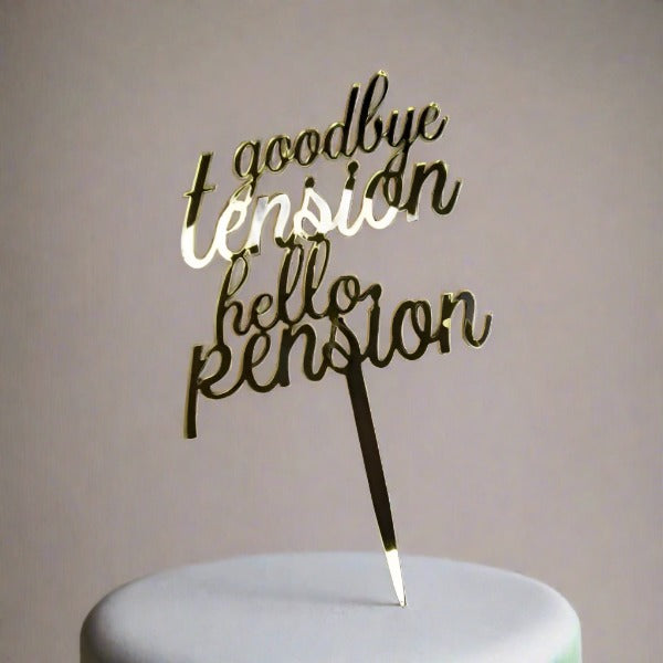 Gold Acrylic Cake Topper - Retirement & Farewell Party Decor