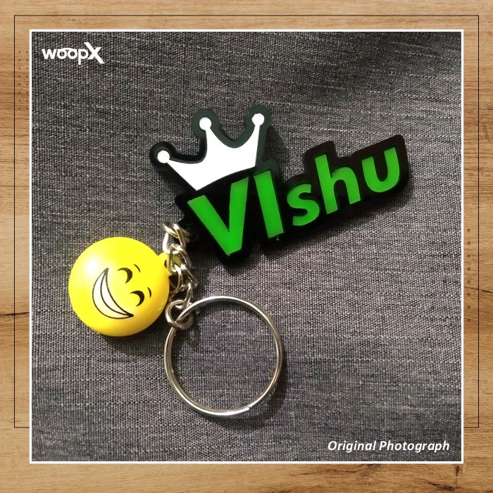 Customized Multicolor Name Keychain with Crown - Stylish Personalized Accessory for Keys or Bags