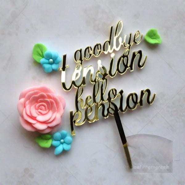 Gold Acrylic Cake Topper - Retirement & Farewell Party Decor