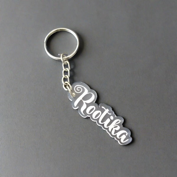 Customized Engraved Transparent Acrylic Name Keychain