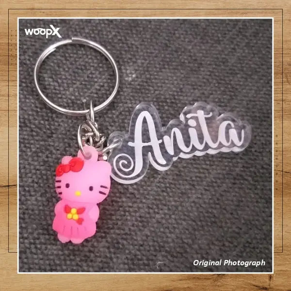 Customized Engraved Transparent Acrylic Name Keychain