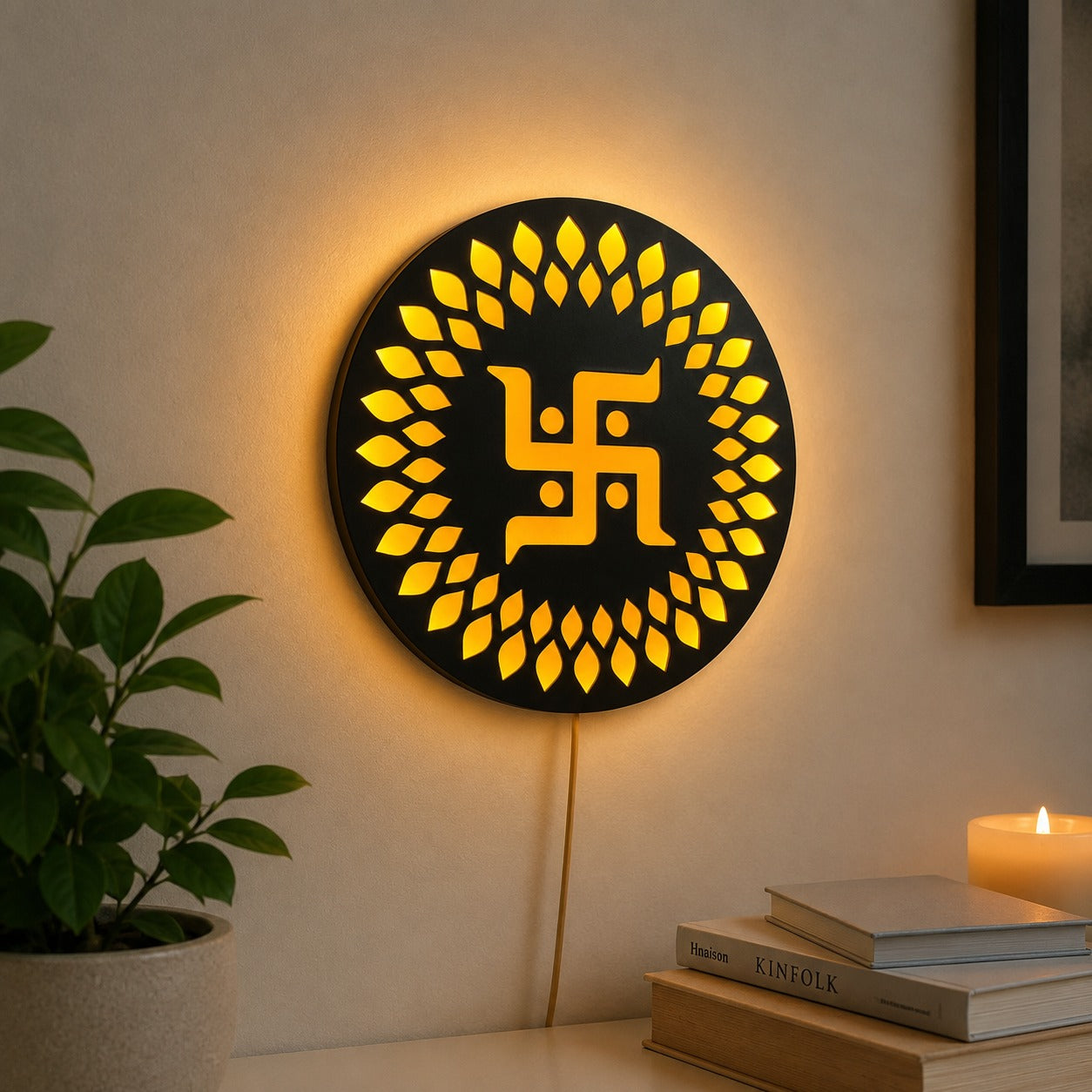 Swastik Backlit Wall Art