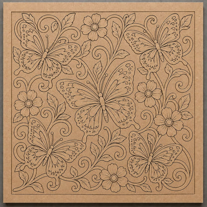 DIY MDF Art Kit – 25 Designer Round Boards with Acrylic Colors, Brushes & Palette - DIY - Pre-Marked MDF