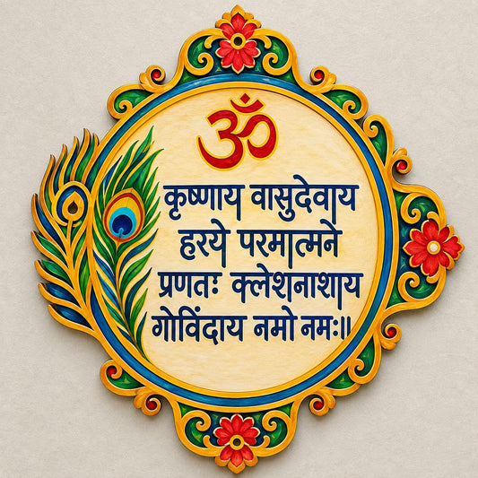 Krishna Govinda Mantra MDF Wall Plaque – DIY Craft Kit (Pre-Marked)