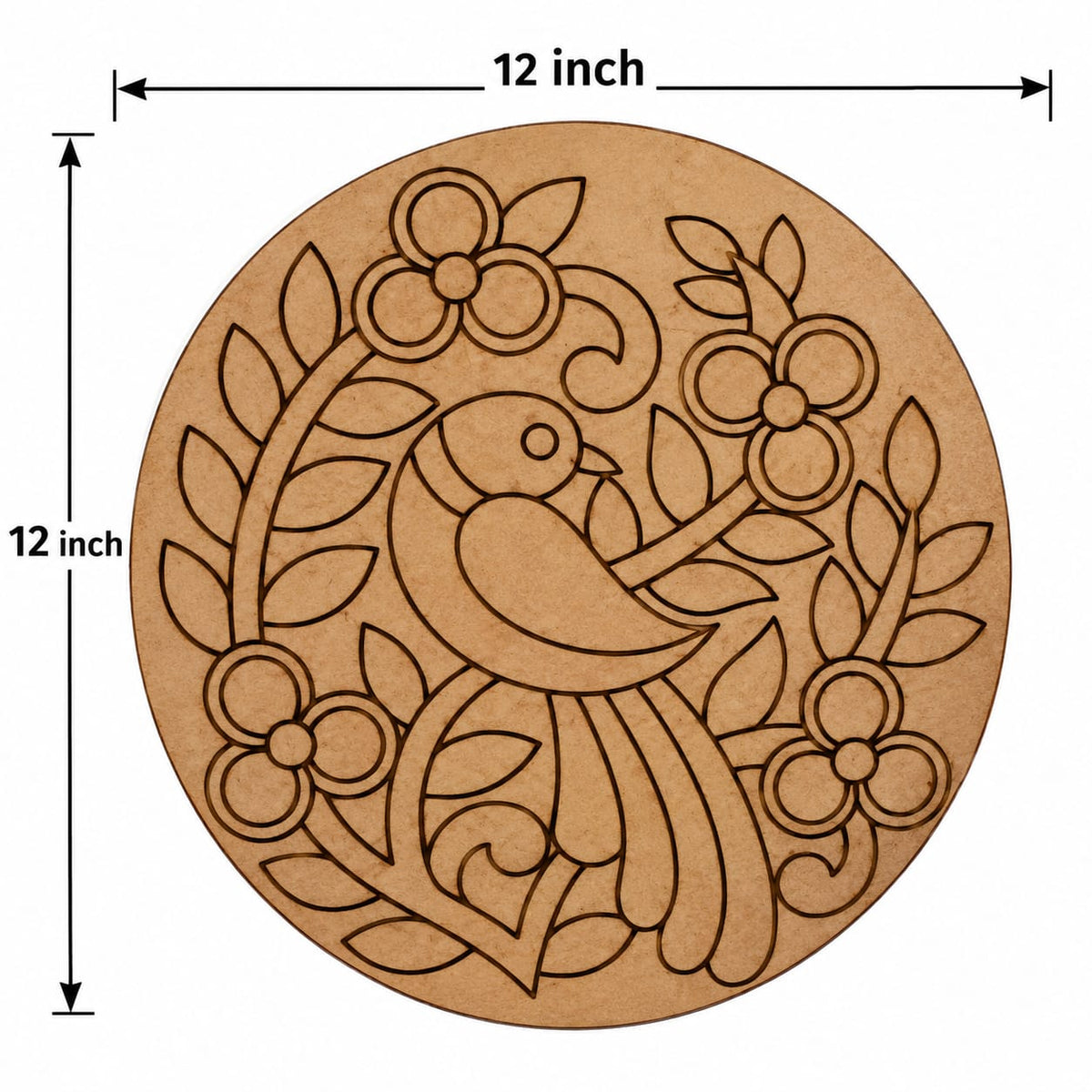 DIY MDF Art Kit – 25 Designer Round Boards with Acrylic Colors, Brushes & Palette - DIY - Pre-Marked MDF