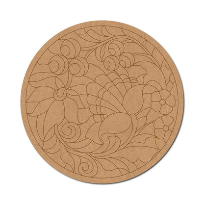 DIY MDF Art Kit – 25 Designer Round Boards with Acrylic Colors, Brushes & Palette - DIY - Pre-Marked MDF