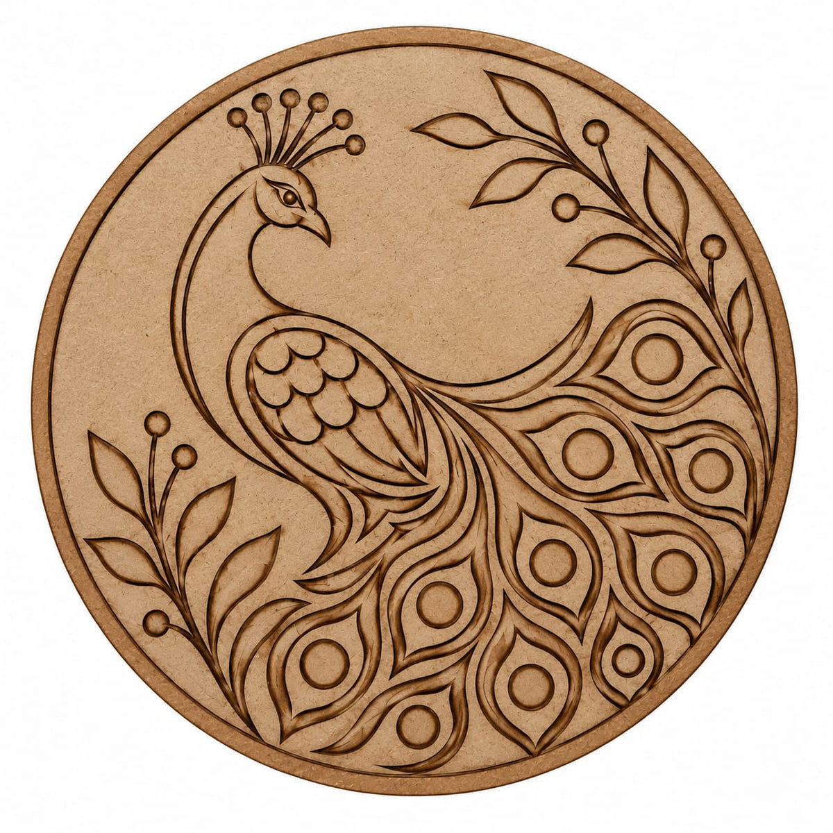 DIY MDF Art Kit – 25 Designer Round Boards with Acrylic Colors, Brushes & Palette - DIY - Pre-Marked MDF