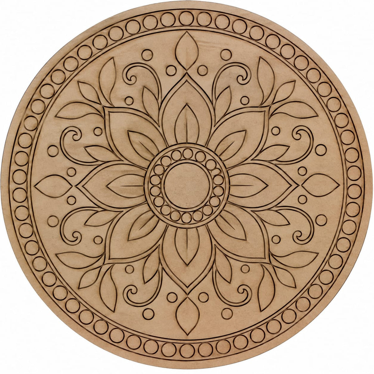 DIY MDF Art Kit – 25 Designer Round Boards with Acrylic Colors, Brushes & Palette - DIY - Pre-Marked MDF