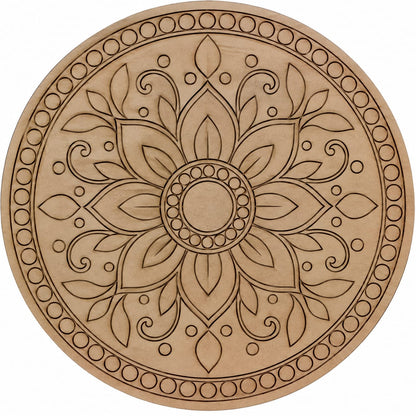 DIY MDF Art Kit – 25 Designer Round Boards with Acrylic Colors, Brushes & Palette - DIY - Pre-Marked MDF