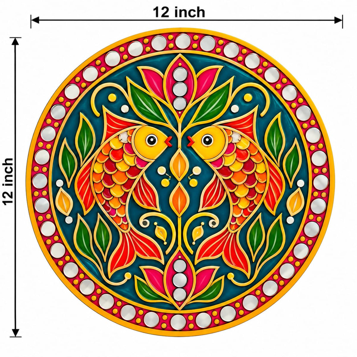 Twin Owls Folk Art Mandala Round MDF Wall Art – DIY Craft Kit (Pre-Marked)