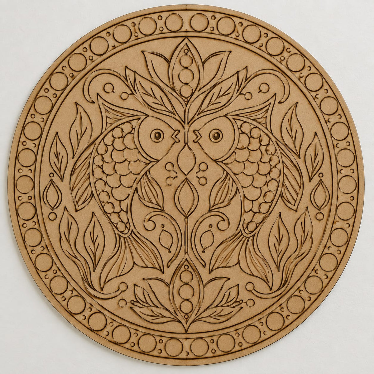 DIY MDF Art Kit – 25 Designer Round Boards with Acrylic Colors, Brushes & Palette - DIY - Pre-Marked MDF