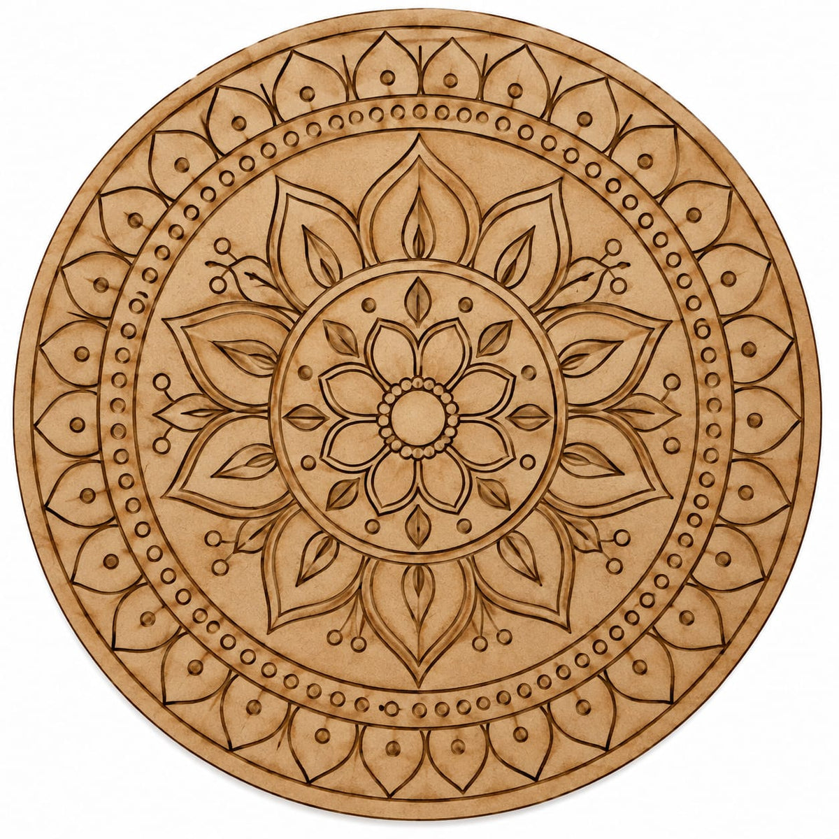DIY MDF Art Kit – 25 Designer Round Boards with Acrylic Colors, Brushes & Palette - DIY - Pre-Marked MDF
