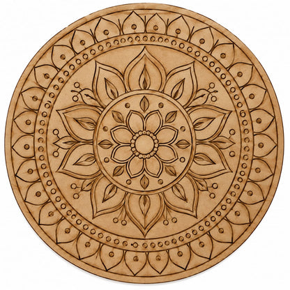 DIY MDF Art Kit – 25 Designer Round Boards with Acrylic Colors, Brushes & Palette - DIY - Pre-Marked MDF