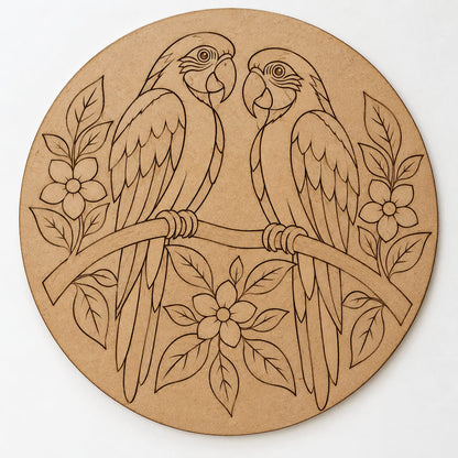 DIY MDF Art Kit – 25 Designer Round Boards with Acrylic Colors, Brushes & Palette - DIY - Pre-Marked MDF