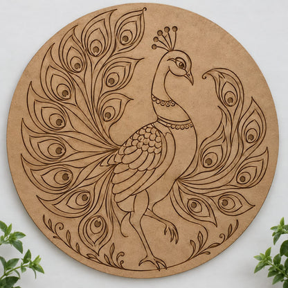DIY MDF Art Kit – 25 Designer Round Boards with Acrylic Colors, Brushes & Palette - DIY - Pre-Marked MDF