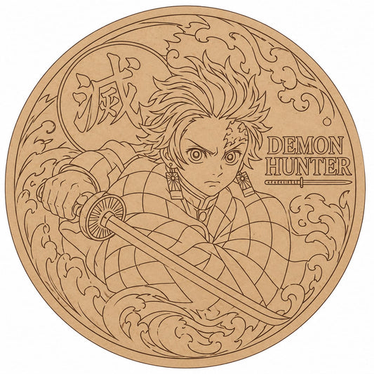 Demon Hunter Tanjiro MDF Wall Art – DIY Craft Kit (Pre-Marked)